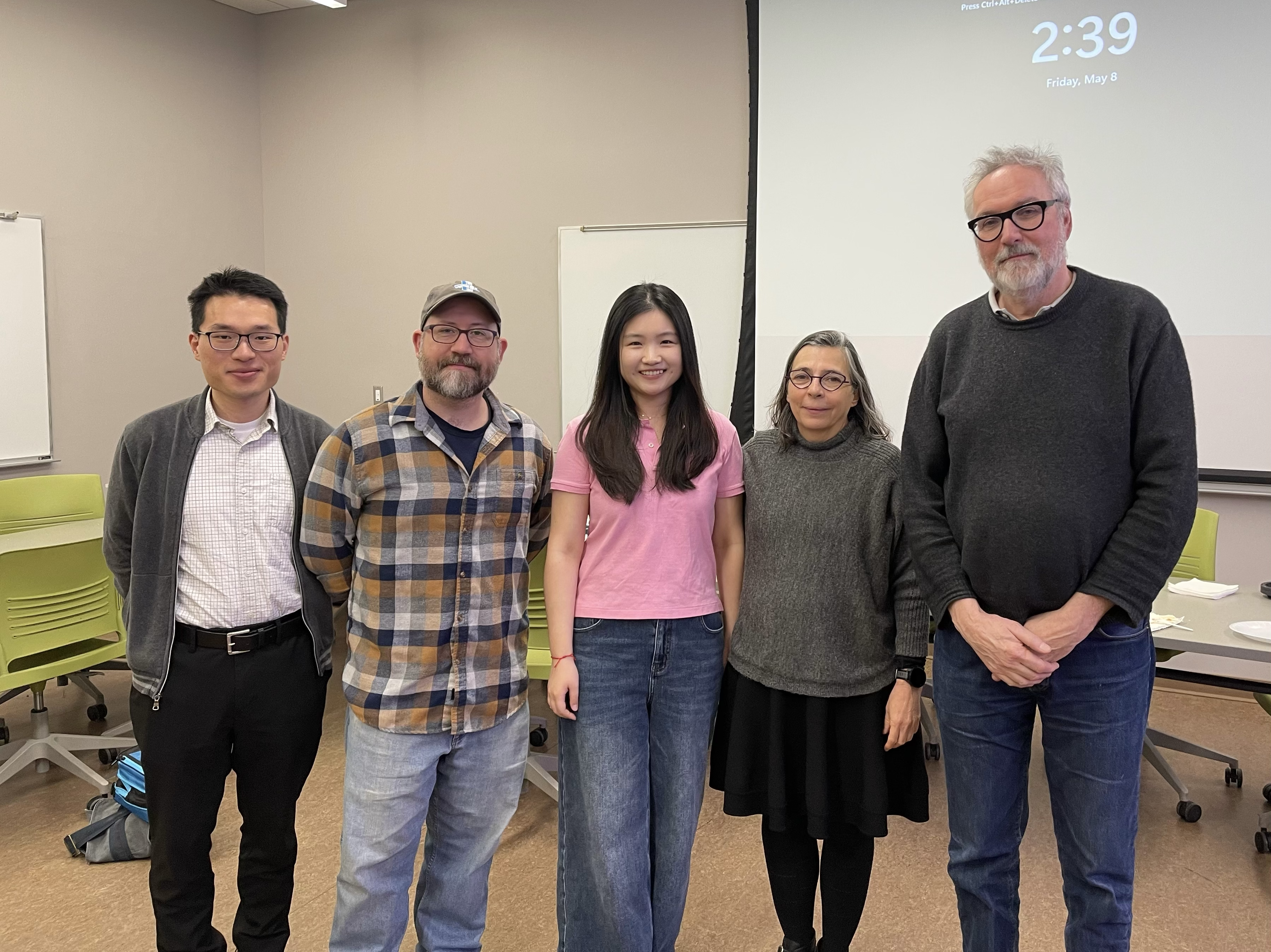 Jingying Xu with dissertation committee after PhD defense